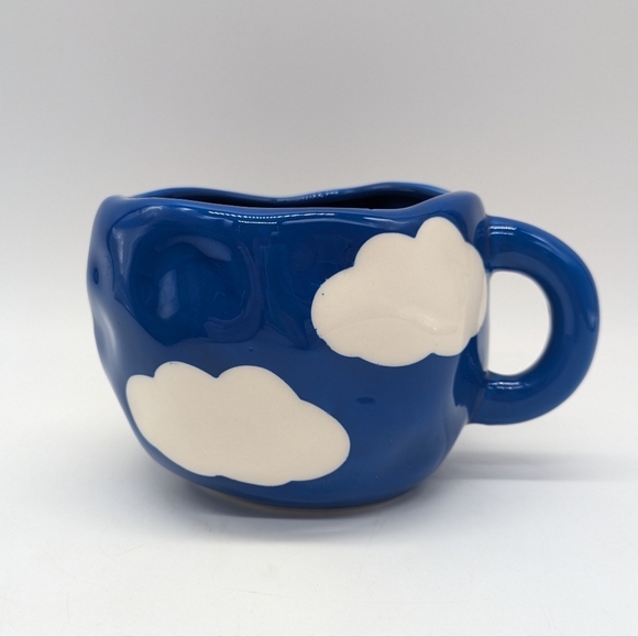 Small Blue White Sky & Cloud Ceramic Tea Coffee Mug - Picture 1 of 8